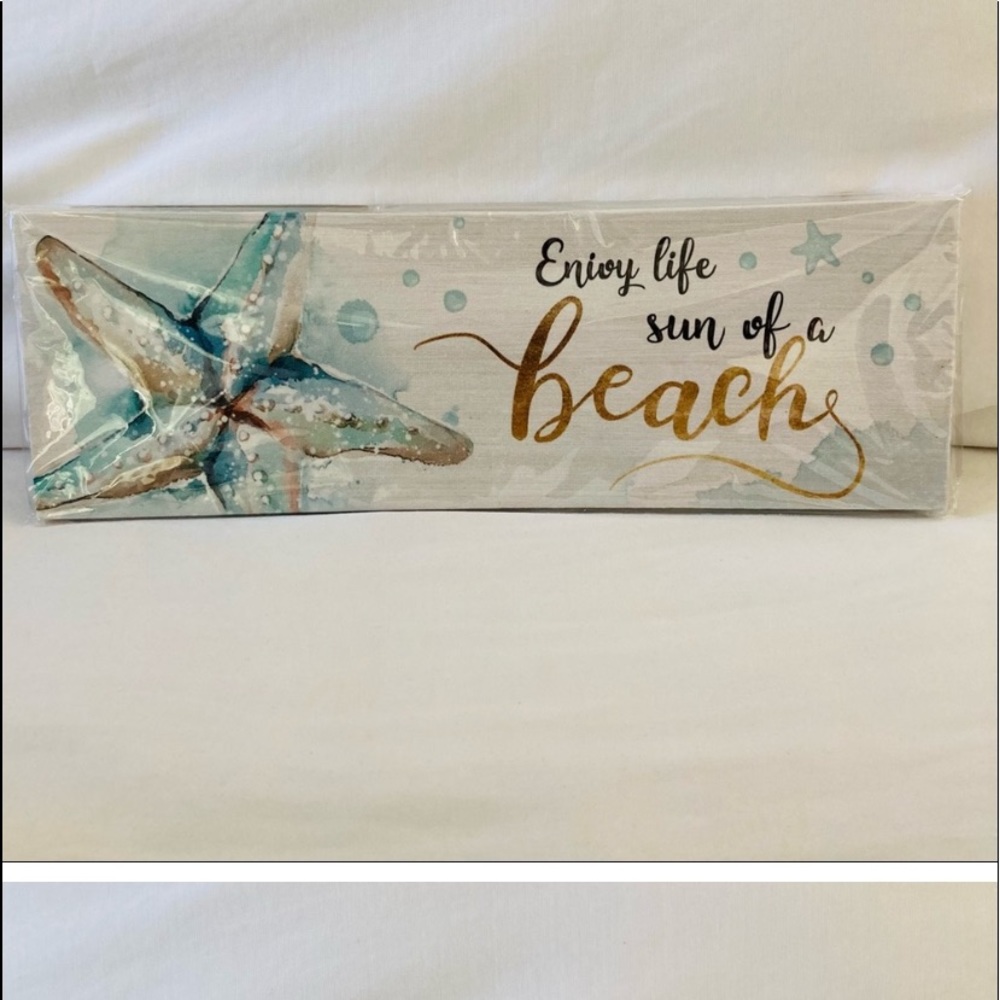 Enjoy life starfish canvas wall art